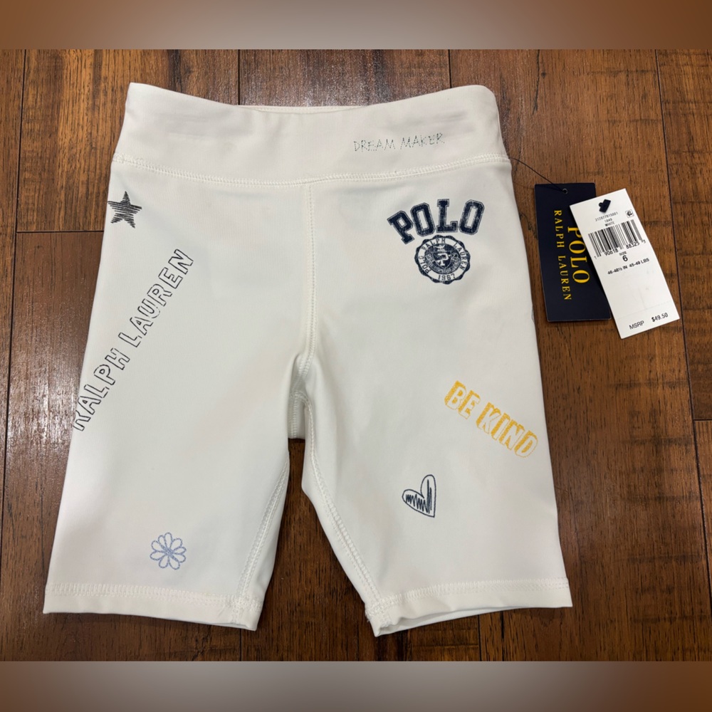Polo by Ralph Lauren Graphic Stretch Interlock Bike Shorts Athletic Activewear